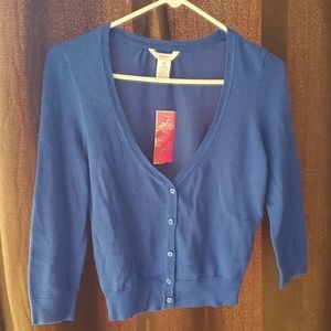 Blue button down sweater